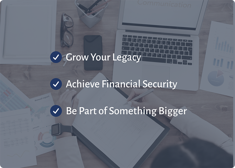 List of UMEP services benefits: Grow Your Legacy, Achieve Financial Security, Be Part of Something Bigger